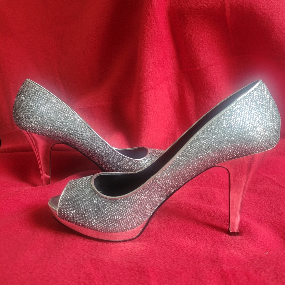 Nine West pavé and mirrored heels